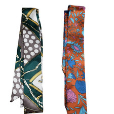 Lot of 2 Womens Neck Scarf Wrap Hair Head Tie Purse Decoration Bag Wrap 38/2" C