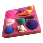 Silicone Seashells Mould 10 cell Fondant Icing Chocolate Baking Cake Decorating