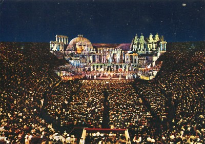 Alte Postkarte - Verona - Ein Opern-Abend