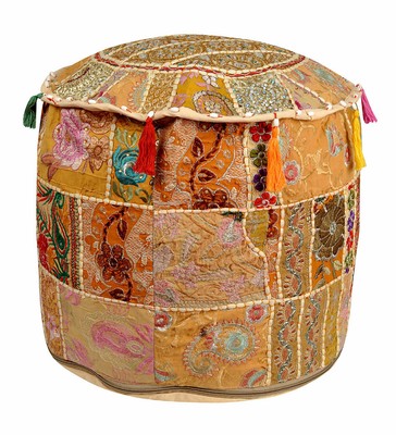 New Indian Hippie Vintage Floor Pillow Cushion Pouf Cover Squar Foot Stool Yoga