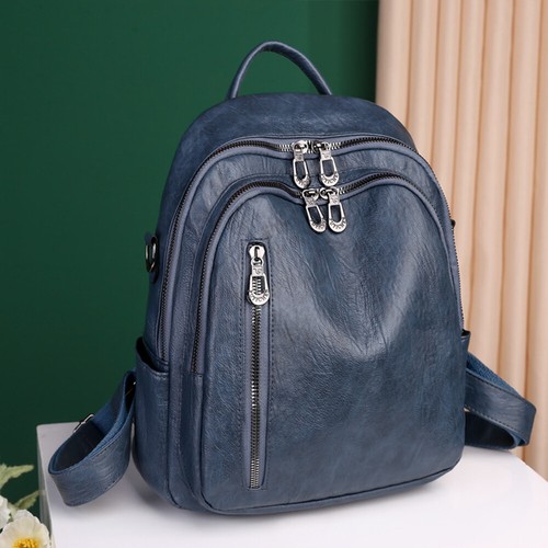 Damen Rucksack Leder Anti Diebstahl Schultertasche City Freizeitrucksack Schule - Bild 5 von 25