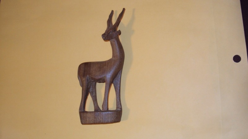 Africa Wood Carved Deer 