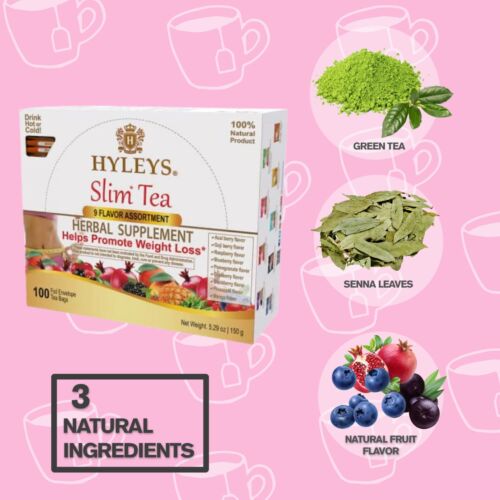 Hyleys Slim Tea 9 Flavor Assortment 100 Ct - Weight Loss Herbal Supplement Cl... - Picture 2 of 7