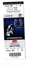 2011 INDIANAPOLIS COLTS PHANTOM AFC CHAMPIONSHIP GAME TICKET STUB 