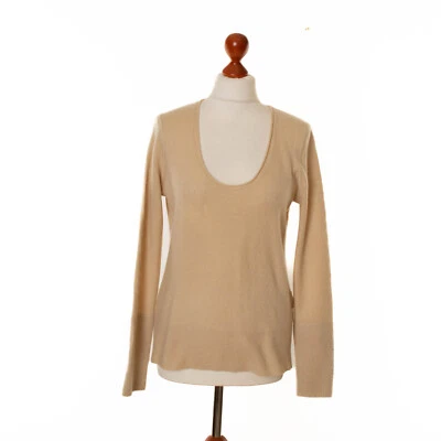 Pull femme 100% cachemire ivoire cachemire taille 40 12671 - Photo 1/4