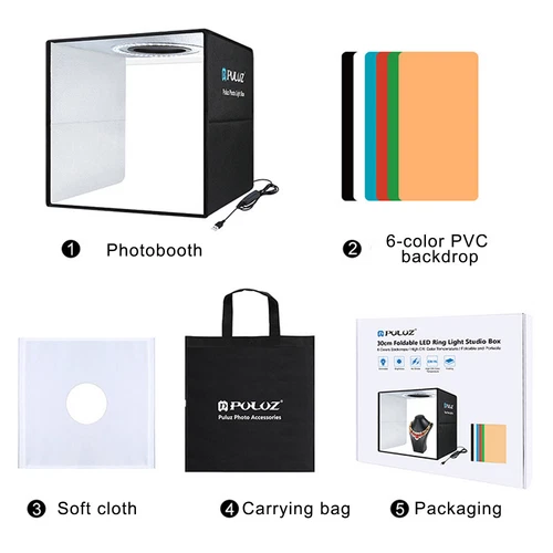 24" LED Photo Studio Light Box Portable Folding Photography Shooting Tent Kit - Bild 71 von 84