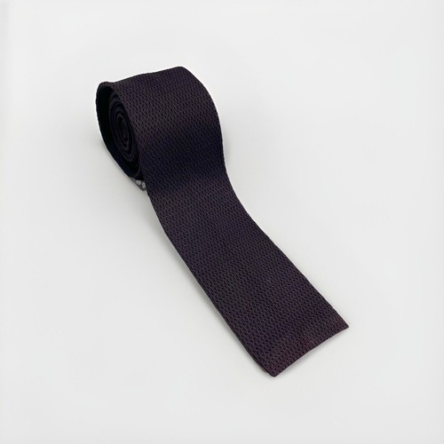 Vintage Wembly Dark Purple Knit Men's Square Necktie Skinny Tie 51” x 2”
