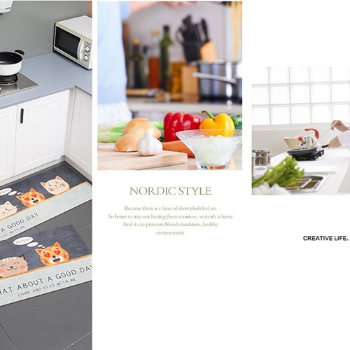 Anti-Oil Kitchen Door Carpet Pad Floor Rug Non-Slip Bathroom Waterproof Mat Home - Picture 5 of 11
