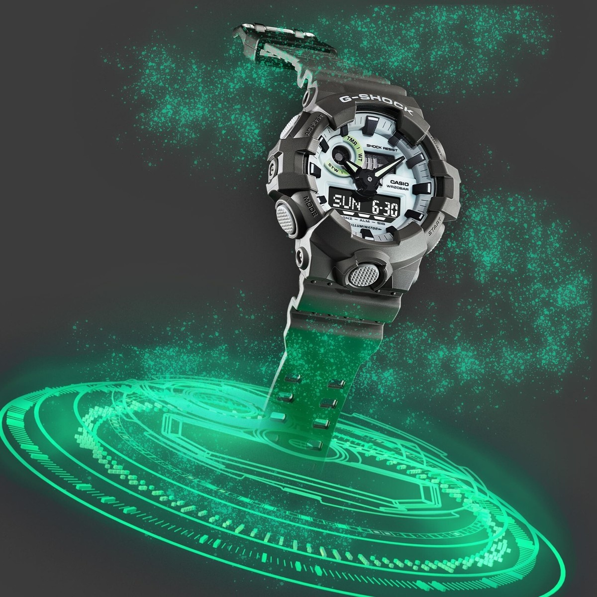 【極美品】CASIO　G-SHOCK　GA-700HD HIDDEN GLOW BIG CASE G-SHOCK HIDDEN GLOW Series GA-700HD-8AJF 蓄光文字板