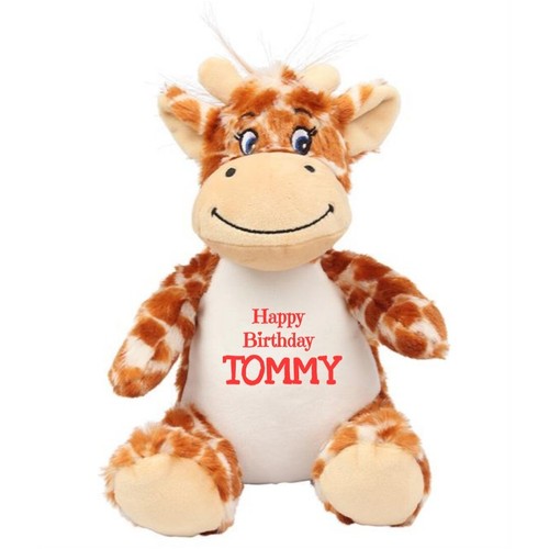 Personalised Giraffe Kids Soft Plush Play Toys Happy Birthday Name 23 -26 cm - Picture 3 of 3
