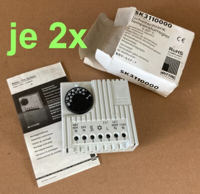 je 2x Rittal SK3110 Temperaturregler 5-60°C Schaltschrank SK3110000