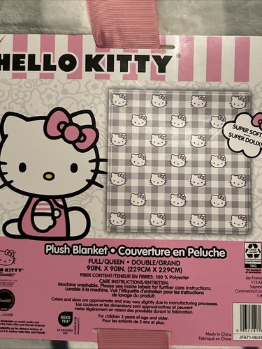 Hello Kitty Plush Blanket Full/queen Size 90”x90” - Picture 2 of 3