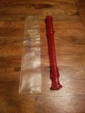 Yamaha Used Pink/Red Soprano Recorder w/ Sleeve Musical Instrument Works Nice