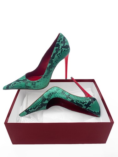 1969 Made in Italy Z108 Pointy Pumps High Heels Python Stamp Leder Laguna 35-45 - Picture 13 of 14