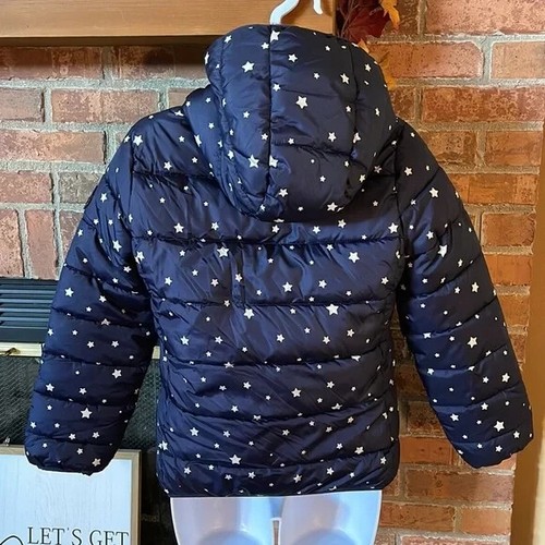 Gap Kids Navy Blue White Stars Heavy Winter Coat - Picture 3 of 6
