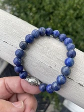 DAVID YURMAN Spiritual Bead Ball Bracelet Sterling Silver with Blue Lapis