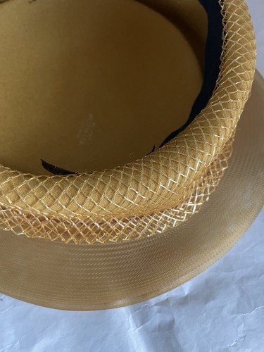 Vintage Deborah New York Wool Mustard Yellow Women’s Pill Box Hat - Picture 5 of 11
