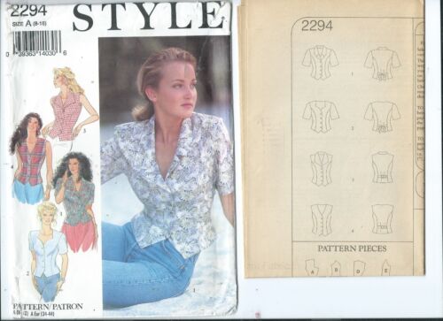 S 2294 sewing pattern Fitted TOPS Shirt Blouse shaped hemline sizes 8~18 UNCUT