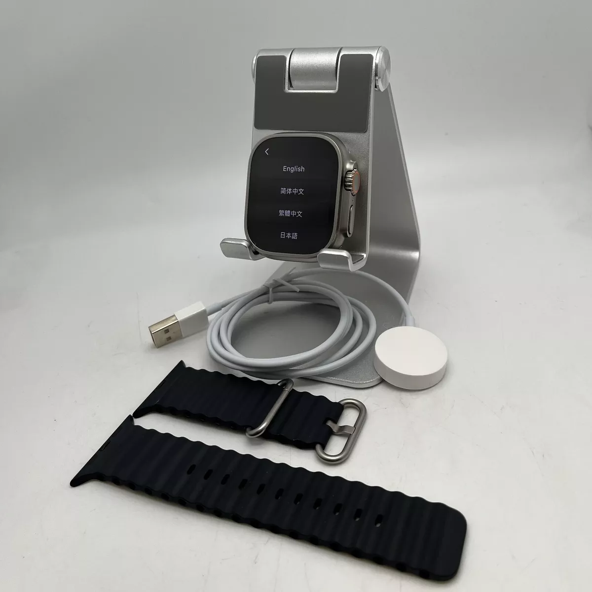 Apple Watch Ultra GPS + Cellular, 49mm Titanium Case with Midnight Ocean  Band