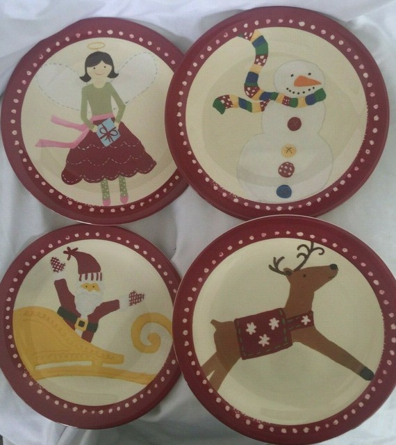 4 Pottery Barn Kids Halloween 9 Black Cat Melamine Plates Euc