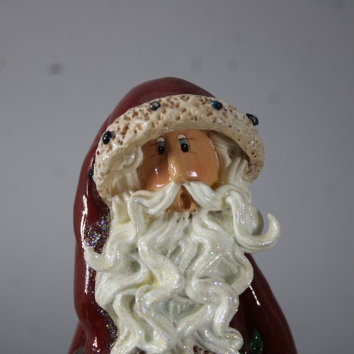 Donna kleiner 1999 Weihnachtsmann mit Teddybär und Geschenken 6,5 Zoll Keramikfigur - Bild 14 von 18