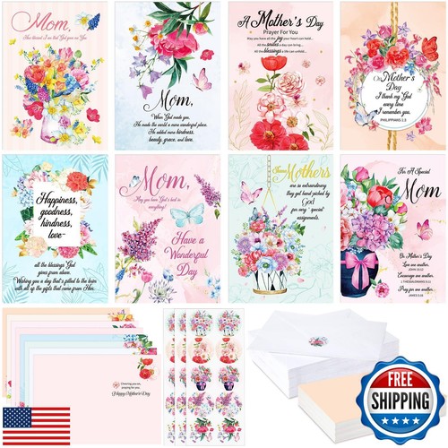 MotiMind 24 Pack Christian Mothers Day Religious Cards with Envelopes for Mom