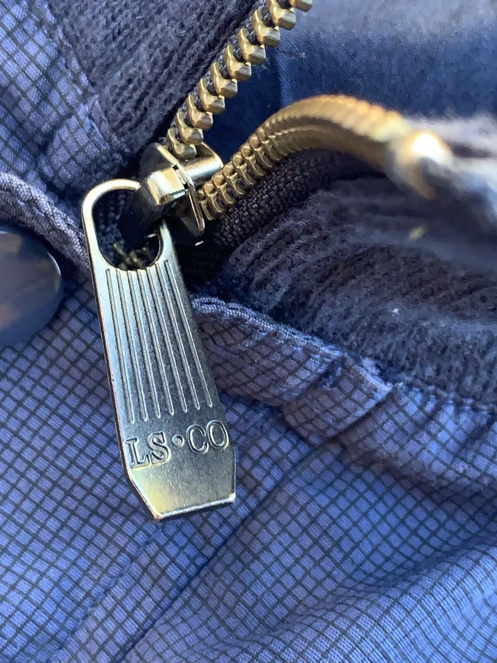 Levis Jacket Mens Medium Navy Blue Full Zip Button Up Parka Sports - image 3 of 4