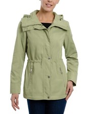 Michael Kors Women's Petite Size Pxs Hooded Anorak Raincoat In Sage Green Nwt