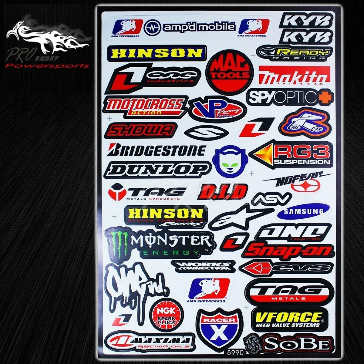 Automotive 30 Small Sponsor Logo Decal Sticker Motorcycle Dirt Bike ATV Helmet