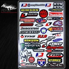Automotive 30+ Small Sponsor Logo Decal Sticker Motorcycle/Dirt Bike/ATV/Helmet
