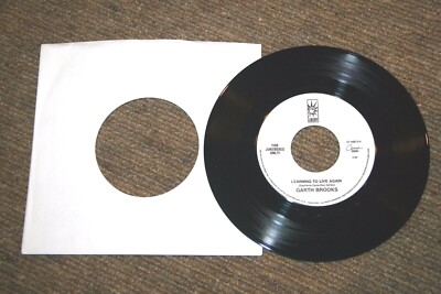 VINYL NEW 45 RECORD GARTH BROOKS  LEARNING TO LIVE AGAIN & WALKING AFTER MIDNITE