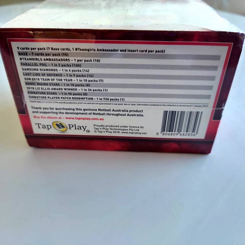 Suncorp Super Netball Trading Cards 2019 Factory Sealed Box 36 Packs Tap N Play - Picture 3 of 17