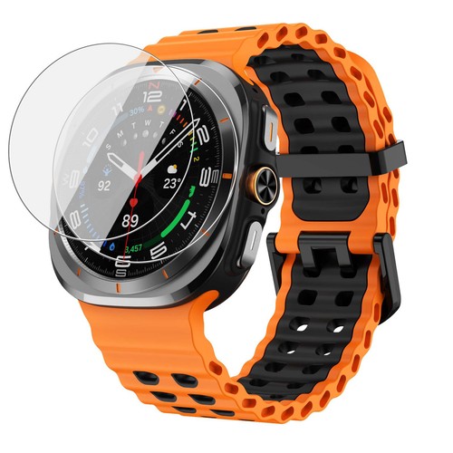 Bracelet Silicone Sport pour Samsung Galaxy Watch Ultra 47mm avec Protections d'écran - Photo 7 sur 15