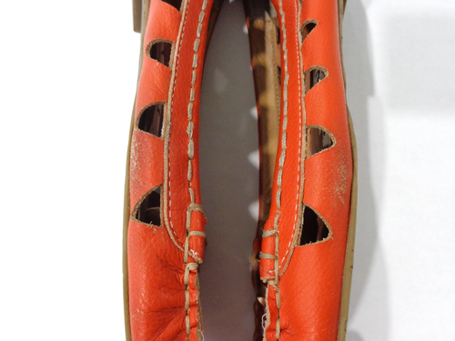 Kensie Women's Moccasins Leather Orange Hollow Rivets Loafers Shoes Size 11M - Picture 8 of 8