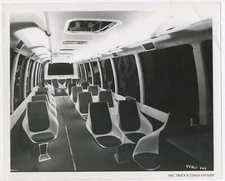 1960s Mid Century Modern GMC Promo Photo of Car fitted with Knoll Style Chairs 