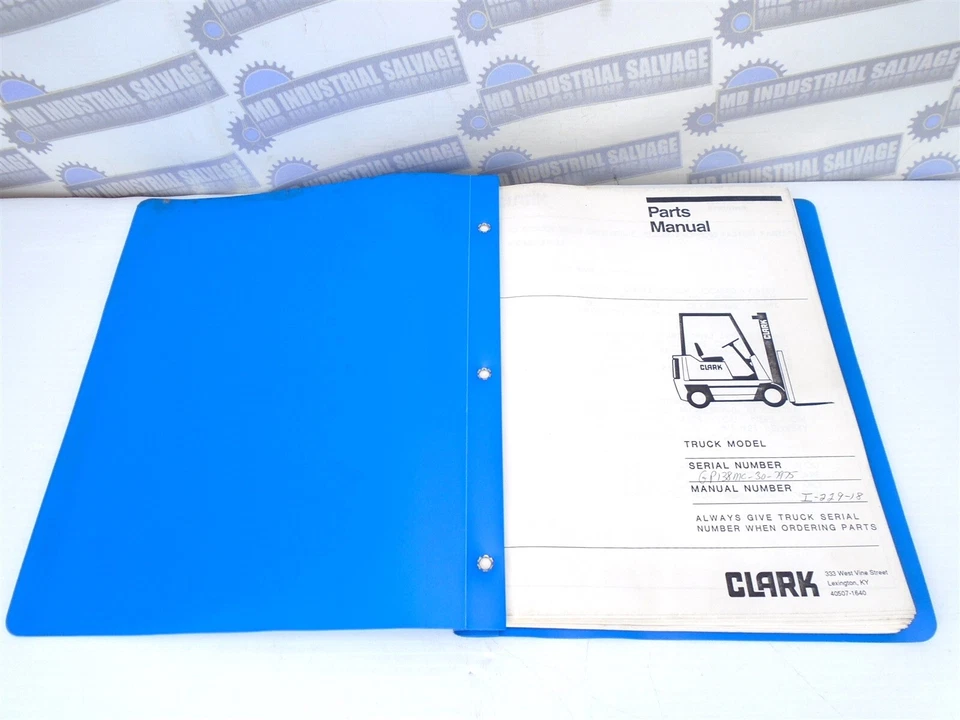 CLARK - Fork Truck Parts Manual I-229-18 Hard Cover GP138MC-1-7975 and up - '90 - Image 3 of 4