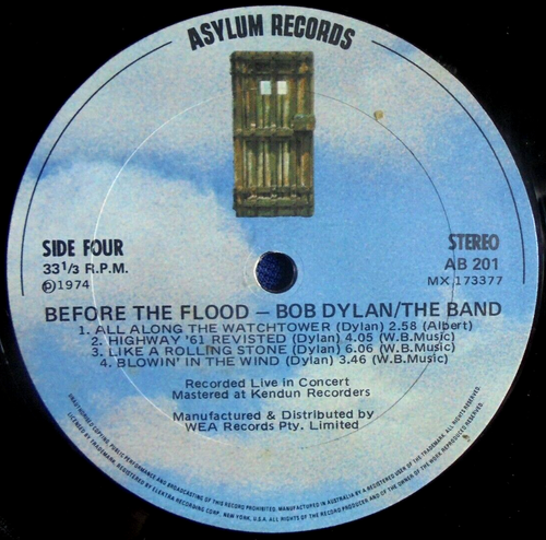 Bob Dylan & The Band, 1974 2Lp-Before The Flood, Australian "Asylum" pressing - Picture 5 of 7