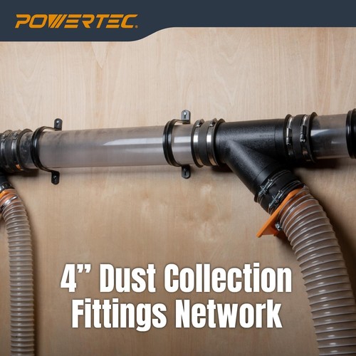 Rugged 4" Clear PVC Tubing 36" with Pipe Straps for Efficient Dust Collection - Picture 6 of 9