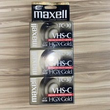 Maxell Camcorder Video Cassette TC-30 VHS-C HGX Gold VHS C Blank Tape New Sealed