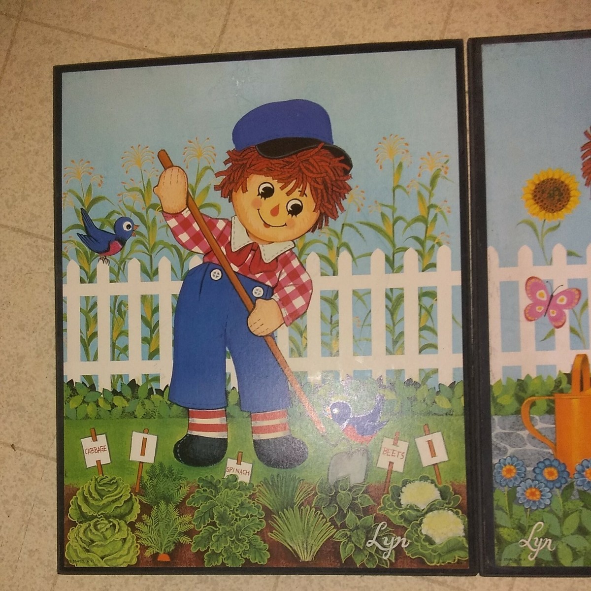 RAGGEDY ANN（American Dolls）壁掛け Vintage Raggedy Ann & Andy Wall Plaques 1977 Bobb Merrills