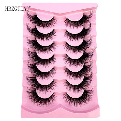 False Eyelashes Cat-Eye Fluffy Faux Mink Lashes 8D Wispy Lashes 7 Pairs - Picture 11 of 22