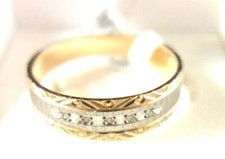 10kt Yellow Gold Genuine .025 cttw Diamond Ring / Men's Wedding Band Size 10