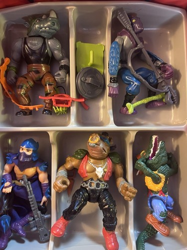 Teenage Mutant Ninja Turtles TMNT Figures Accessories Cases 1988 Lot - Bild 12 von 14