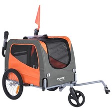 Dog Bike Trailer, Supports up to 66 lbs, 2-in-1 Pet Stroller Cart Bicycle Carri