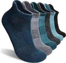 Merino Wool Hiking Socks for Men Women, Quarter Ankle Compression Thick Cus...