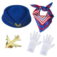 Women's Stewardess Costume Accessories Set Costume