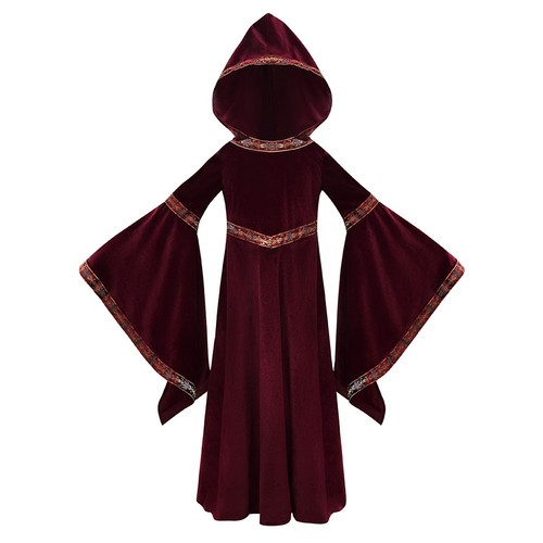 Medieval Sorceress Hooded Dress for Women Costume Party and Stage Play - Picture 9 of 40