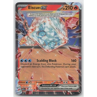 Eiscue ex Holo Obsidian Flames 042/197 Double Rare NM Pokemon
