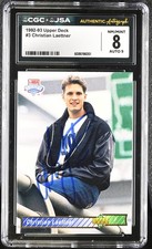 1992-93 Upper Deck #3 Christian Laettner JSA AUTO 9 - CGC 8