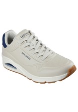SKECHERS UNO SCARPE SNEAKERS UOMO LOS ANGELES 183007 BEIGE BLU DAL 40 AL 45